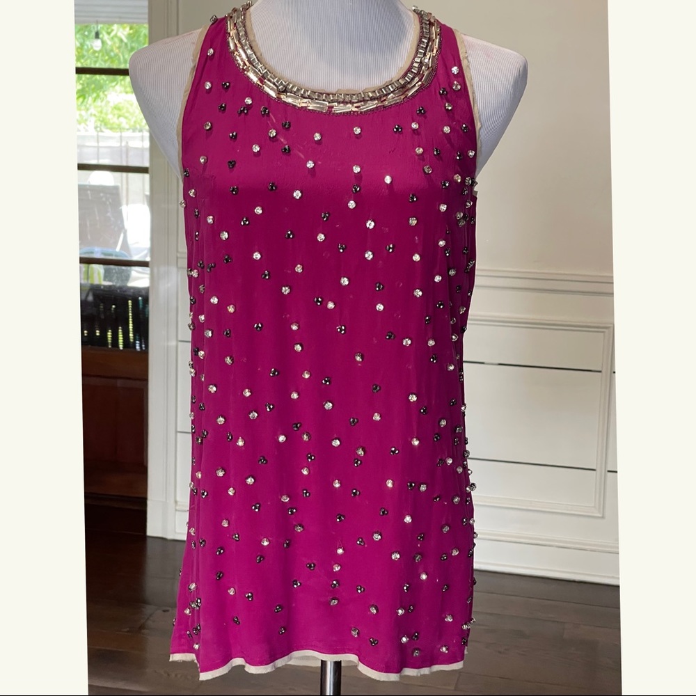 Fendi Silk Embellished T Back Top Sz 40/4